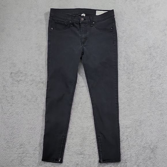Rag & Bone Zipper Capri Women's Black/ Gray Skinny Jeans - Picture 1 of 7